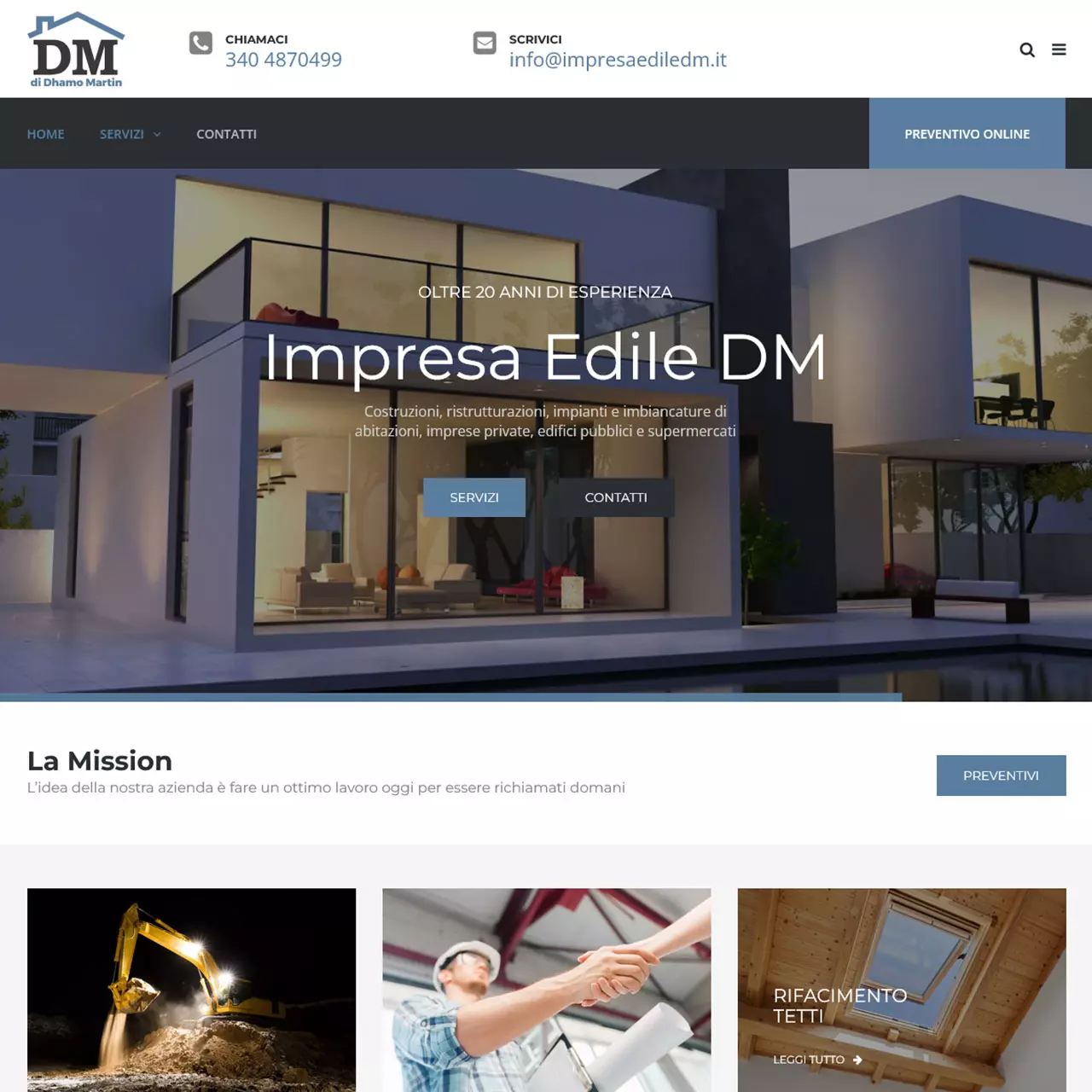 Creazione del sito web Impresa Edile DM