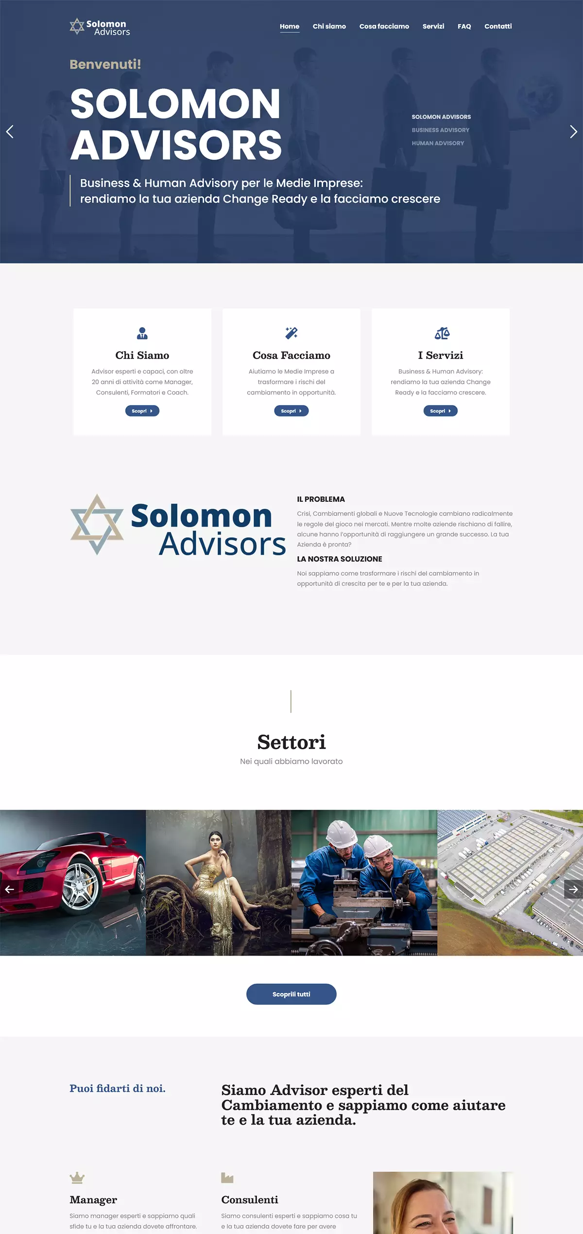 Creazione del sito web di Solomon Advisors