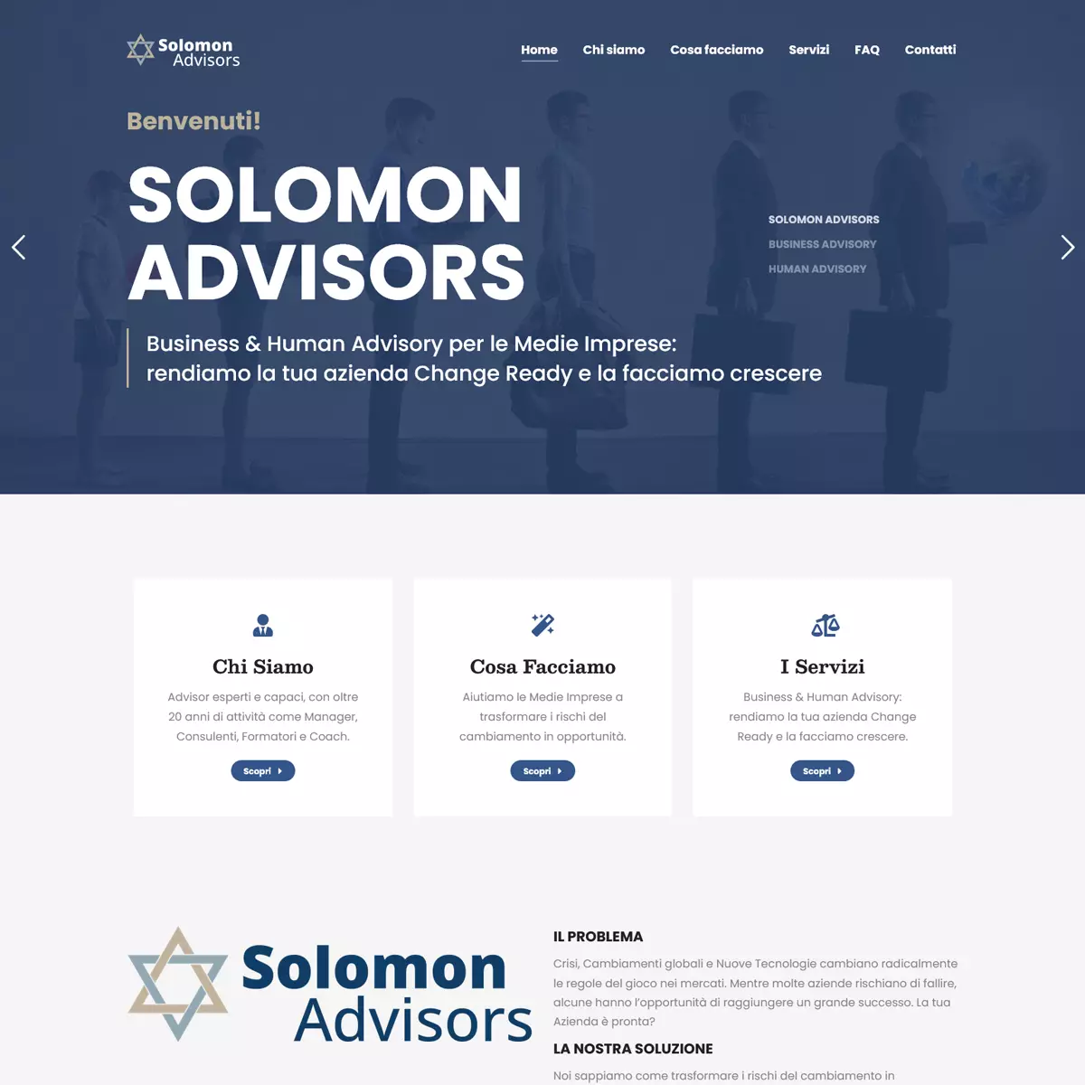 Creazione sito web di Solomon Advisors