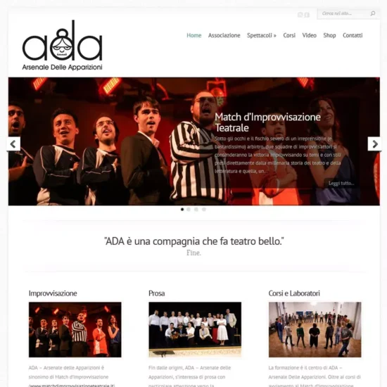 Creazione sito web per ADA Arsenale delle Apparizioni