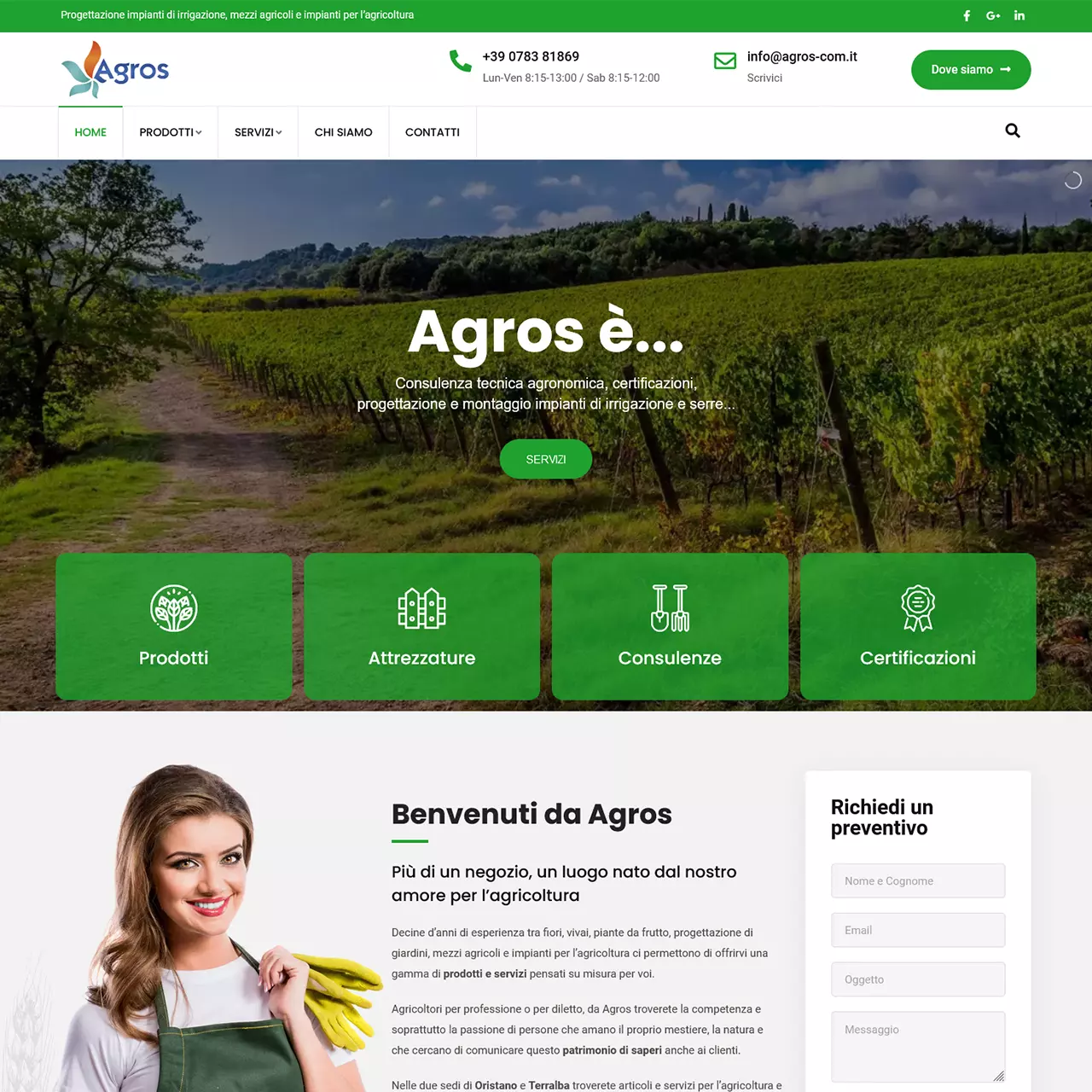Creazione sito web per Agros srl
