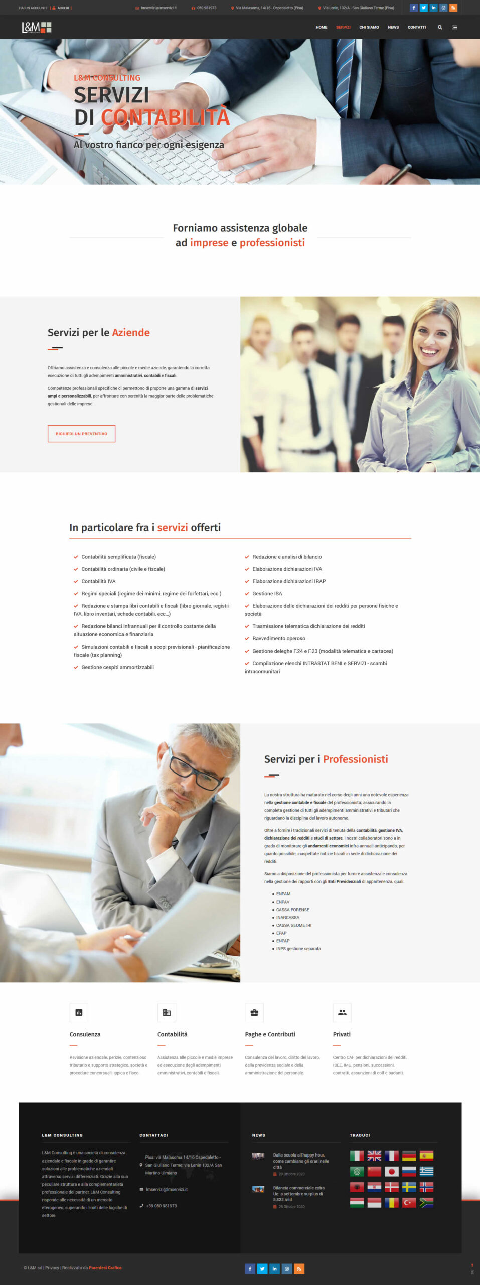 Sito web L&M Consulting - contabilità