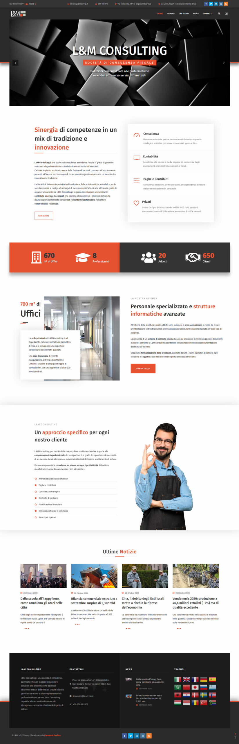 Sito web L&M Consulting - homepage