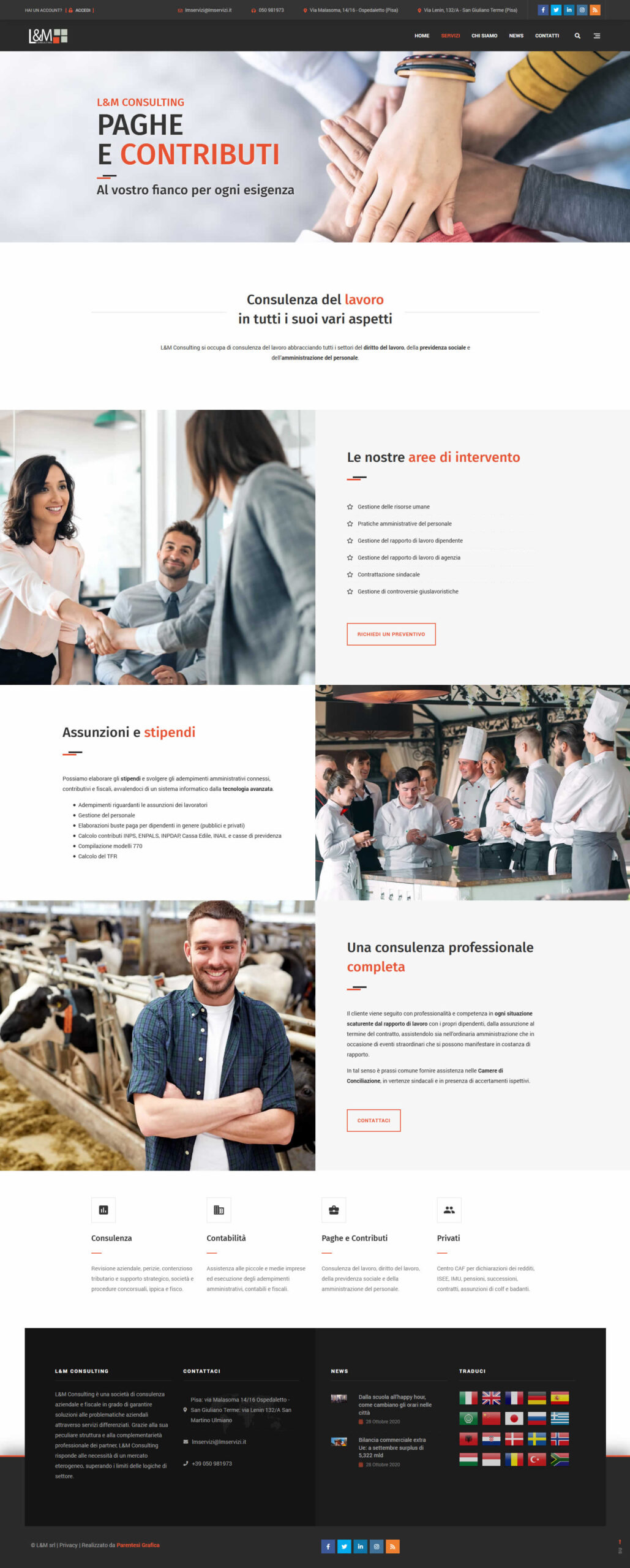 Sito web L&M Consulting - paghe e contributi