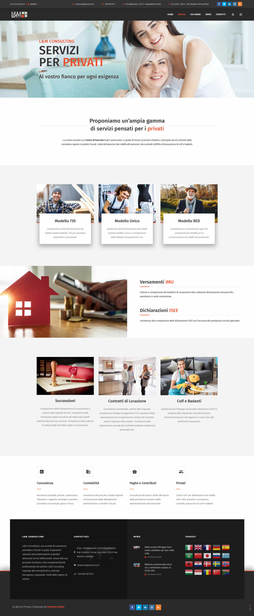 Sito web L&M Consulting - privati