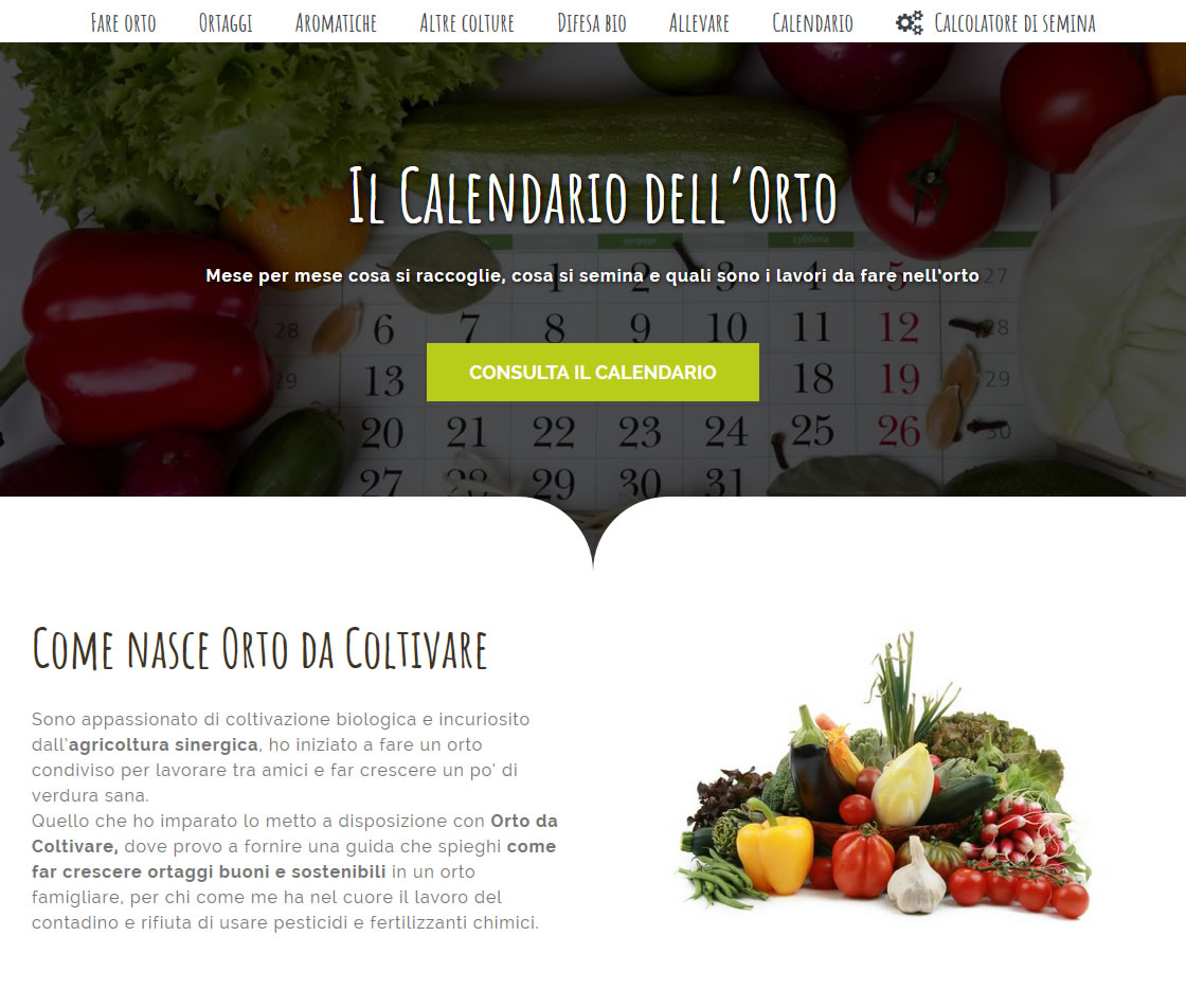 Restyling del sito web Orto da Coltivare